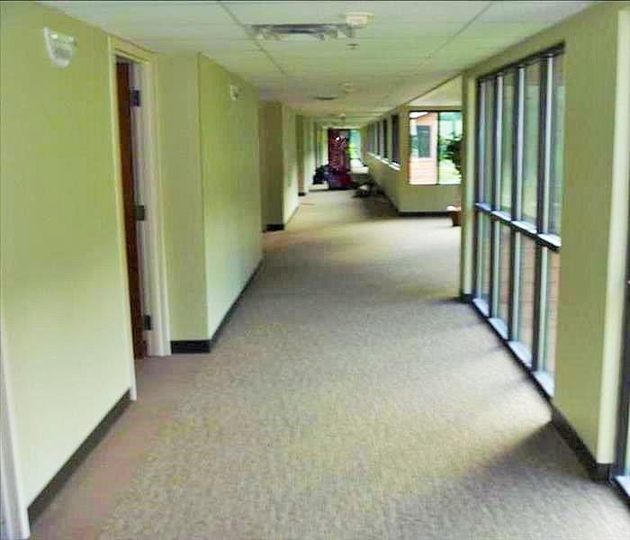 fully restored commercial hallway